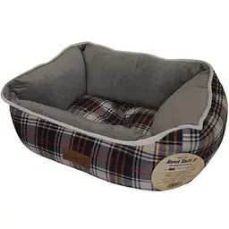 Лежанка AnimAll Nena Soft S WHITE - RED для собак та котів клітинка 45×35×16 см