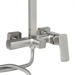 Душова система Qtap Capricorn для кабіни на три споживачі з виливом 53103KN Brushed Nickel PVD - мініатюра 2