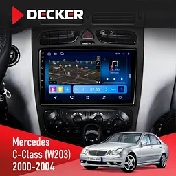 Штатна магнітола Mercedes-Benz C-Class (W203) 2000-2004 Decker D9-008 8x128 DSP 4G Decker (НФ-00003698)
