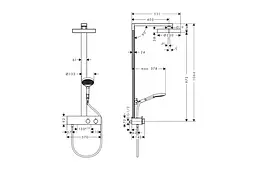 Душова система з термостатом Hansgrohe Rainfinity 250 1jet EcoSmart matt black 28742670 - мініатюра 5