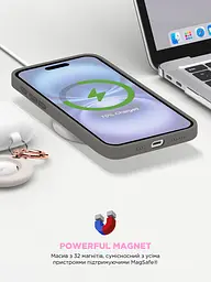 Силиконовый чехол с MagSafe для Apple iPhone 16, ICON2 MagCase, серый, противоударный, панель с мягкой подкладкой, защита всего корпуса, поддержка беспроводной зарядки, совместим с защитными стеклами и пленками, ArmorStandart (ARM81311) - мініатюра 9