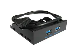 Хаб USB Maiwo передня панель 3,5" 2 порти USB 3.0 чорний