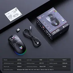 Комп'ютерна мишка Onikuma ігрова бездротова акумуляторна CW-935 Pro з RGB підсвіткою та 3 режимами підключення - мініатюра 9
