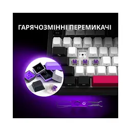 Клавіатура Lorgar KBP7075W Pro RGB Wireless/Bluetooth/USB UA Beige (LRG-KBP7075W-RT-US) - мініатюра 6