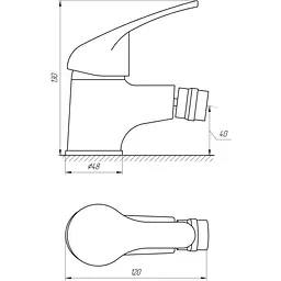Змішувач для біде Globus Lux Solly GLSO-0106 - мініатюра 4