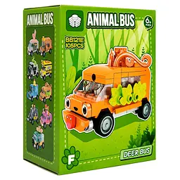 Дитячий конструктор Deer Bus BB121E-F серії Animal Bus, 105 деталей