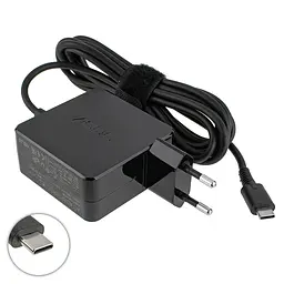 Блок живлення для ноутбука Asus USB-C 45W, Type-C, 19V, 2.37A, квадратний, адаптер+перехідник, Black - мініатюра 2