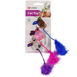 Flamingo Mohaire Mouse Glamour фламінго шерстяна миша гламур іграшка з котячою м'ятою для котів