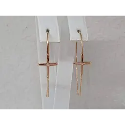 Золоті сережки Платон Хрестики. 1С265/00Б - мініатюра 5
