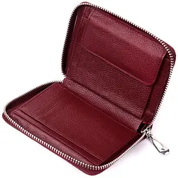 Портмоне для жінок на блискавці з натуральної шкіри ST Leather 19487 бордовий - мініатюра 5