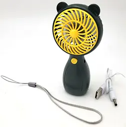 Вентилятор акумуляторний міні з ручкою USB діаметр 6см висота 13см Handy Mini Fan JX-998 зелений