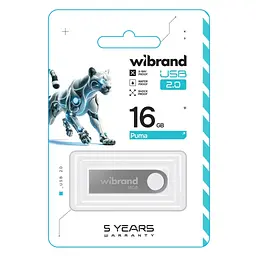 USB флеш накопичувач Wibrand 16GB Puma Silver USB 2.0 (WI2.0/PU16U1S) - мініатюра 2