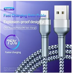 Кабель Remax RC-124a 2.4A Type-C Cable Silver - мініатюра 3
