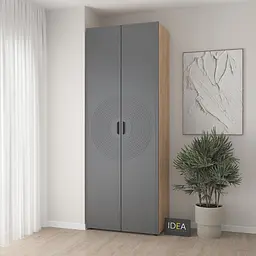 Шафа для одягу з двома штангами С-7.3 Дуб крафт/Асфальт Idea