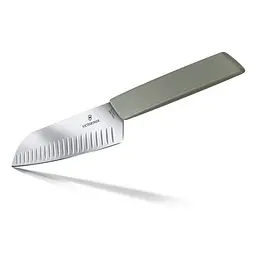 Кухонний ніж Victorinox Swiss Modern Santoku лезо 17см ріфл. з зел. ручкою (блістер) - мініатюра 4