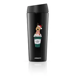 Термочашка Ardesto Сoffee Time Reindeer AR2645RN 450 мл чорна - мініатюра 2