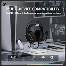 Навушники Onikuma ігрові X-91 Max з мікрофоном та RGB підсвіткою Геймерська дротова гарнітура для ПК PS4 PS5 Xbox - мініатюра 7