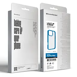 Чехол для Apple iPhone 16 Pro Max, UNIT2, голубой, ударопрочный, прозрачный противоударный чехол-накладка из TPU и поликарбоната (PC), с защитными бортиками, защита всего корпуса от ударов и царапин, ArmorStandart (ARM78766) - мініатюра 2