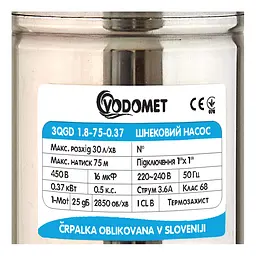 Насос глибинний шнековий Vodomet 3QGD 1.8-75-0.37 VO0006 - мініатюра 2