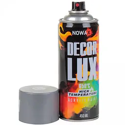 Акрилова високотемпературна фарба Nowax 650° Спрей 450 мл Сіра (silver grey/ral9022) NX48038 - мініатюра 2