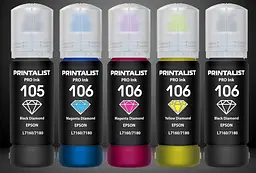 Комплект чорнил PRINTALIST 105 для Epson L7160 5х70г BP/PB/C/M/Y Пігмент/Водорозчинні (PL105SET)