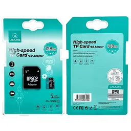 Карта пам'яті USAMS US-ZB269 TF High Speed Card 128 Gb + adapter Green
