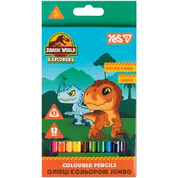 Олівці кольорові Yes Jurassic World JUMBO 12 кольорів (290804)