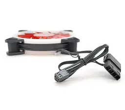 Кулер корпусний Voltronic BJ12025 DC sleeve fan 3-контактний + 4-контактний, 120 × 120 × 25 мм, 12 В, 1200 об/хв, Red, двосторонній - мініатюра 3