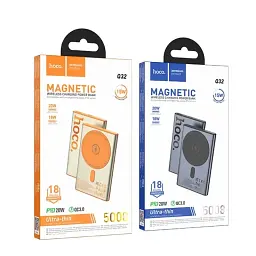 Батарея HOCO Q32 Bird PD20W wireless magnetic 5000mAh Metal Gray 6942007634076 - мініатюра 2