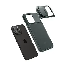 Чехол Spigen Optik Armor MagSafe для iPhone 15 Pro Abyss Green (ACS06739) + защитное стекло - мініатюра 10
