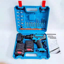 Акумуляторний шуруповерт-дриль 24V у кейсі + набір інструментів 28 в 1 + комплект біт, свердел і насадок бездротовий електродриль для дому, ремонту та монтажу - мініатюра 7