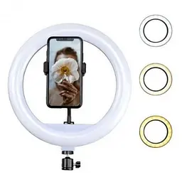 Кільцева LED-лампа 30 см 20 W з тримачем для телефона селфі кільце для блогера - мініатюра 3