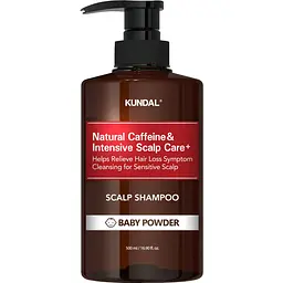 Шампунь Kundal Caffeine Shampoo Anti Hair Loss Baby Powder з ароматом дитячої присипки 500 мл