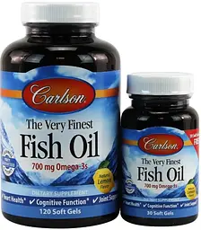 Риб'ячий жир Carlson Fish Oil 700 мг, 120 + 30 капс лимон