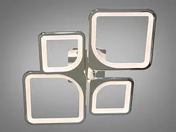 Люстра стельова LED Diasha 8060/2+2HR, 80W, 3960 лм, хром, сучасний стиль з пультом та димером - мініатюра 2