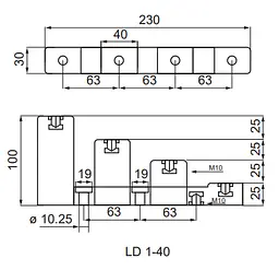 Ізолятор‑тримач ступінчастий LD 1‑40 АСКО‑УКРЕМ (A0150100010) - мініатюра 3
