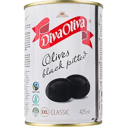 Маслини чорні без кісточки відбірні Diva Oliva Platinum 425 мл (390 г) - мініатюра 3