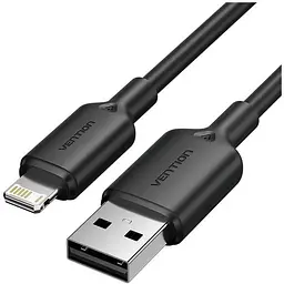 Дата кабель USB 2.0 AM to Lightning 1.0m 2.4A black Vention (LAMBF)