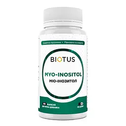 Міо-інозитол, Myo-Inositol, 2000 мг, 60 капсул (500 мг у 1 капсулі) Biotus vit0001353