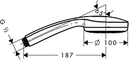 Ручний душ Hansgrohe Croma 100 28580000, Хром - мініатюра 2