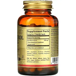 Ресвератрол Solgar Resveratrol 100 мг 60 капсул - мініатюра 2