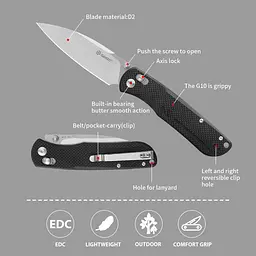 Ніж cкладний Ganzo G771-BK чорний - мініатюра 7