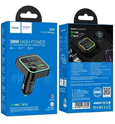 Автомобільний FM модулятор (трансмітер) Hoco E86 2хUSB Type-C PD48W + QC3.0 - мініатюра 5