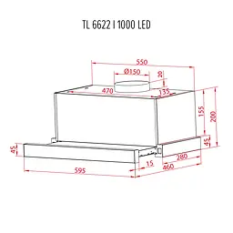 Витяжка телескопічна PERFELLI TL 6622 I 1000 LED - мініатюра 12