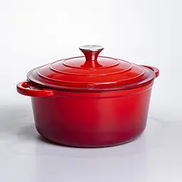 Каструля чавунна емальована 5 л, червоний Yongkang HP-FLG-2 RED - мініатюра 6