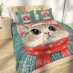 Постільна білизна з плюш-велюру Щенячий Зимовий котик 4317 17804 215×150 см