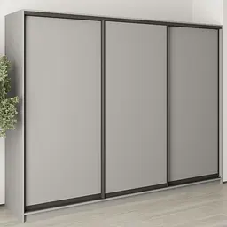 Шафа-купе тридверна MebelStar Уні BG 3ДСП 270x60x210 см Сіра мишка (MBS-7959)