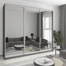 Шафа-купе тридверна MebelStar Уні AL 3 Дзеркала 270x60x240 см Антрацит (MBS-1993)