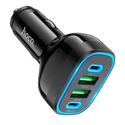 Адаптер автомобільний HOCO Guide car charger NZ11 2 USB 2Type-C 72W чорний - мініатюра 9
