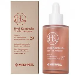 Medi peel hyal kombucha tea-tox ampoule зволожуюча сироватка для підвищення еластичності шкіри з комбучею та г